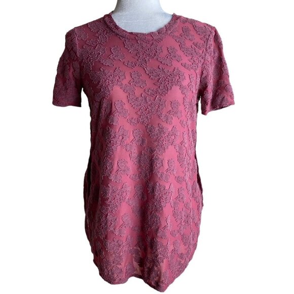 Wilfred Aritzia Tarascon Appliqued Floral Semi Sheer Fabric Blouse Women's Sz XS - Picture 3 of 10